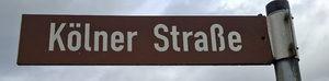 Straßenschild: Kölner Straße